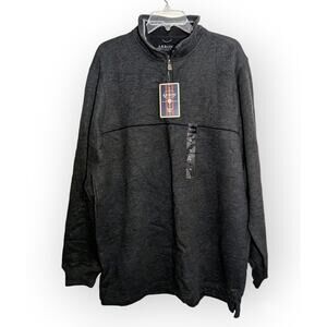 NWT Arrow Dark Gray Sueded Fleece Long Sleeve Quarter Zip Pullover Jacket Men XL